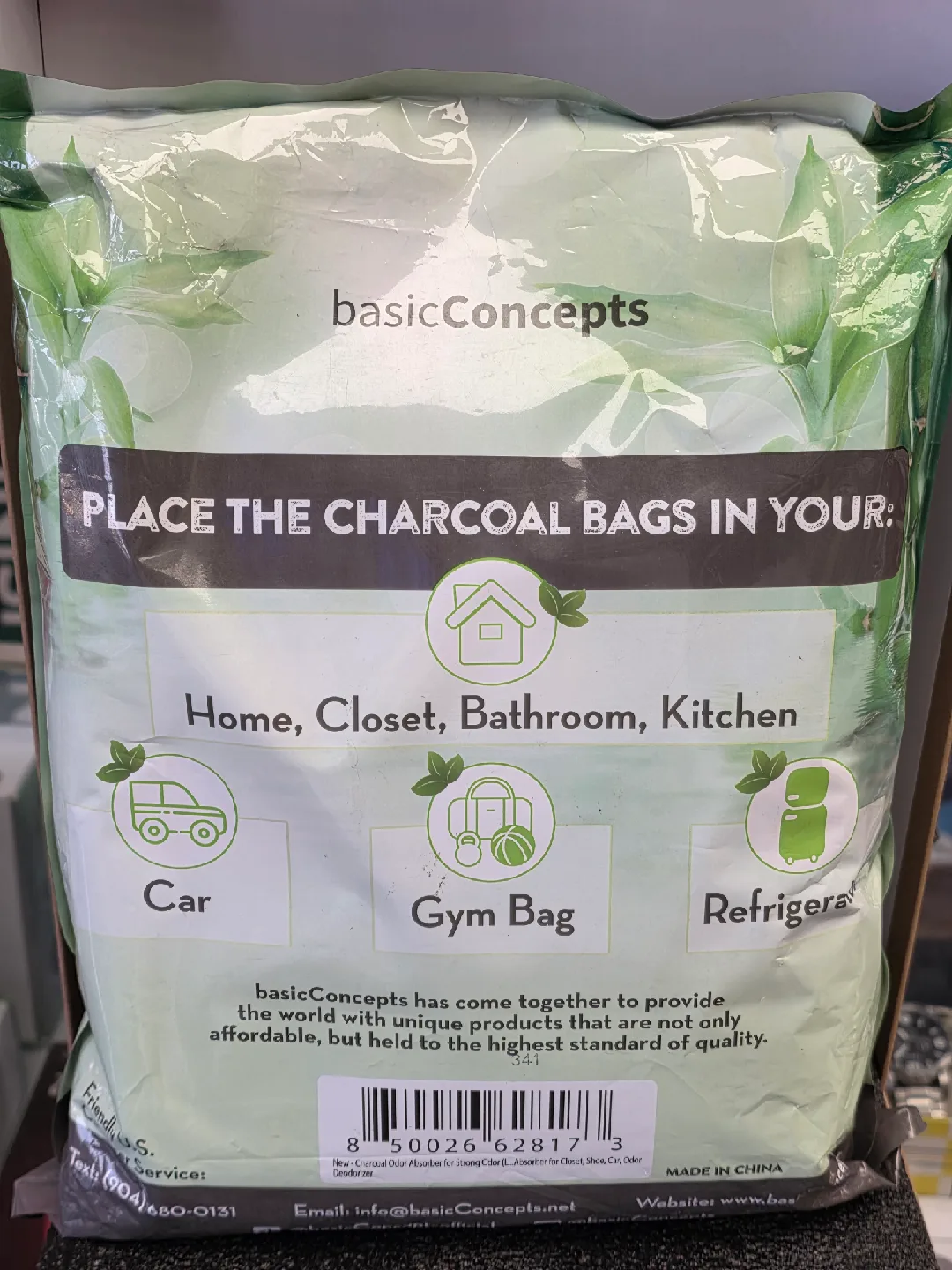 basicConcepts Bamboo Charcoal Odor Absorbing Bags - 12 Pack image indicator(2)