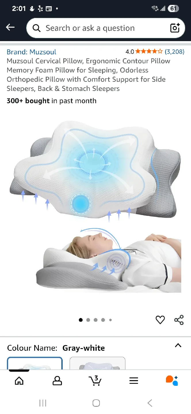 Muzsoul Cervical Pillow - Ergonomic Memory Foam thumbnail