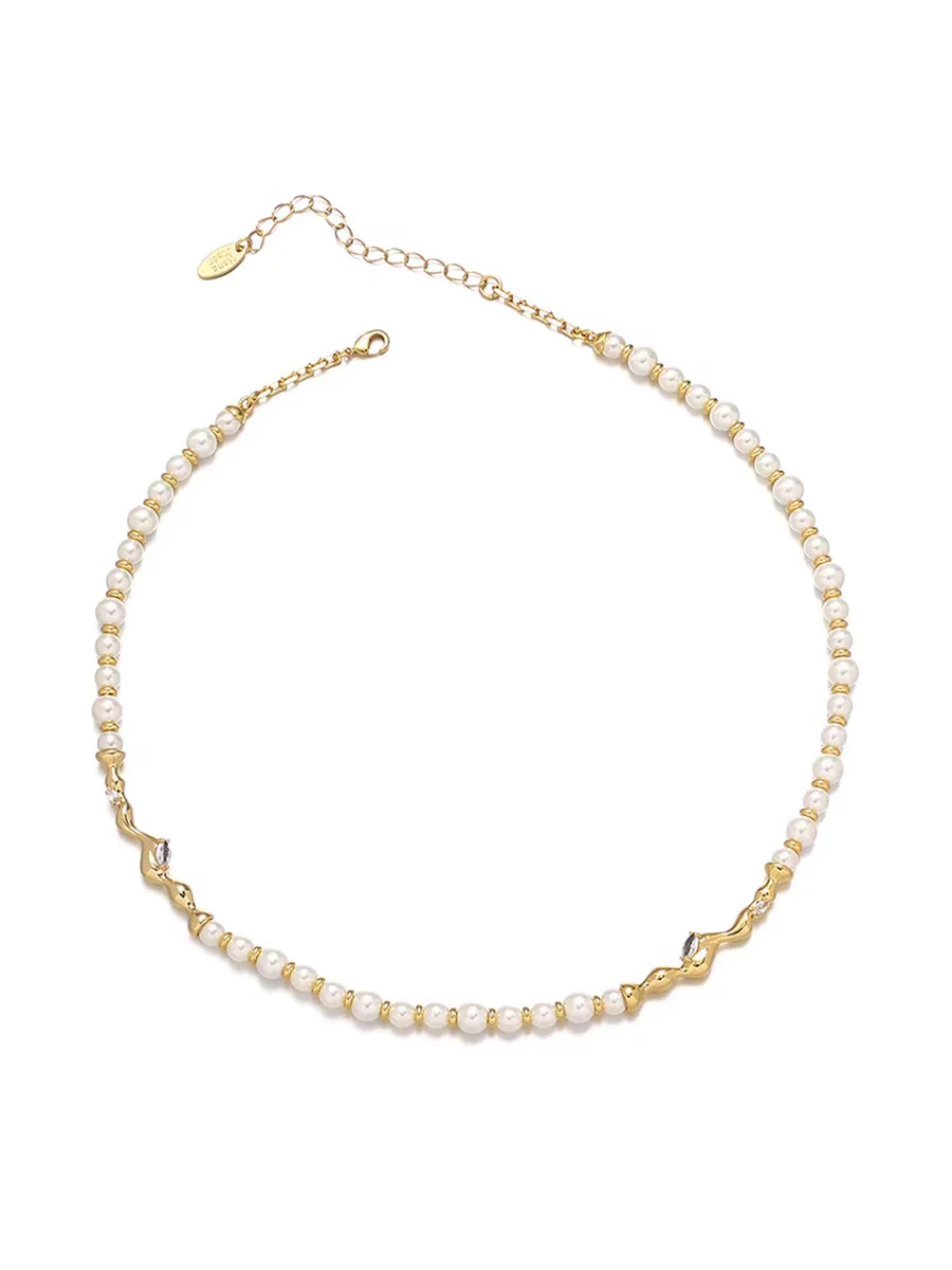 Pearl and Gold   plating Necklace image indicator(2)