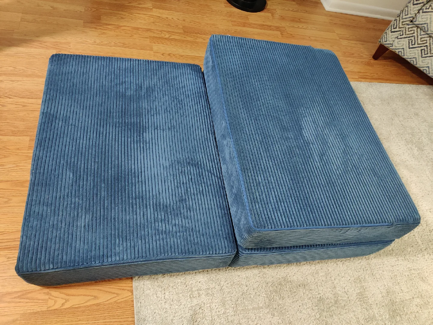 Corduroy Blue Folding Mattress image indicator(4)