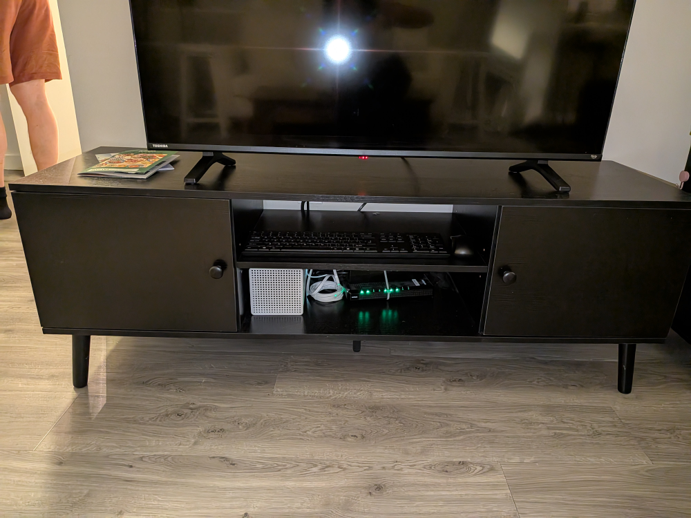 Black TV Stand with Storage - photo 2