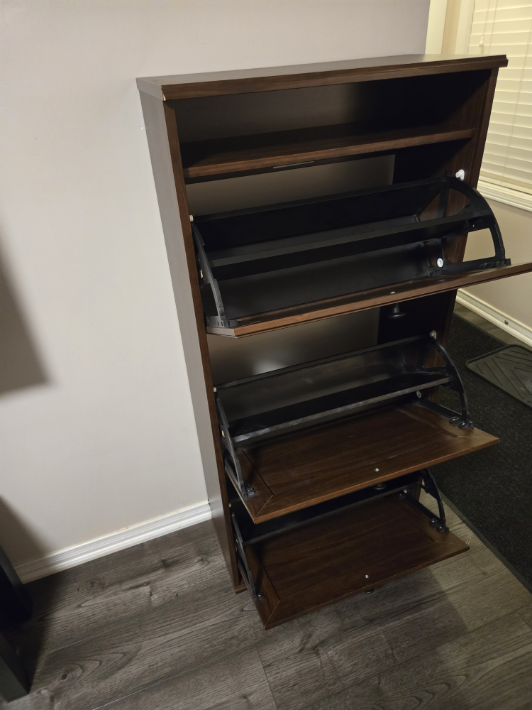 Brown Wooden Shoe Cabinet - photo 2