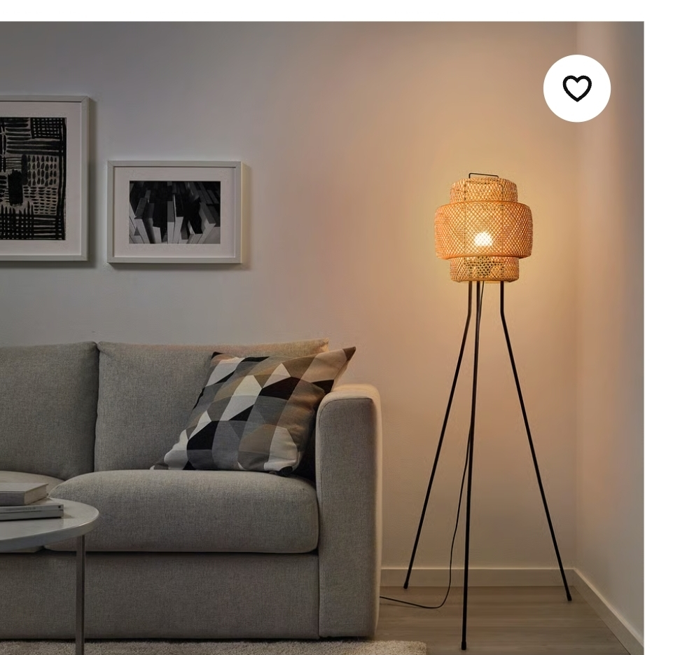 IKEA Böja Floor Lamp - Woven Bamboo Shade 🥕