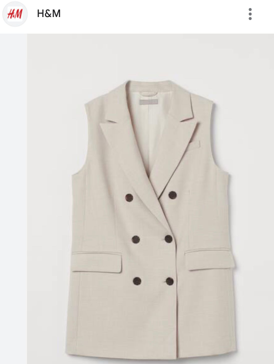 H&M Beige Sleeveless Blazer Vest - photo 2