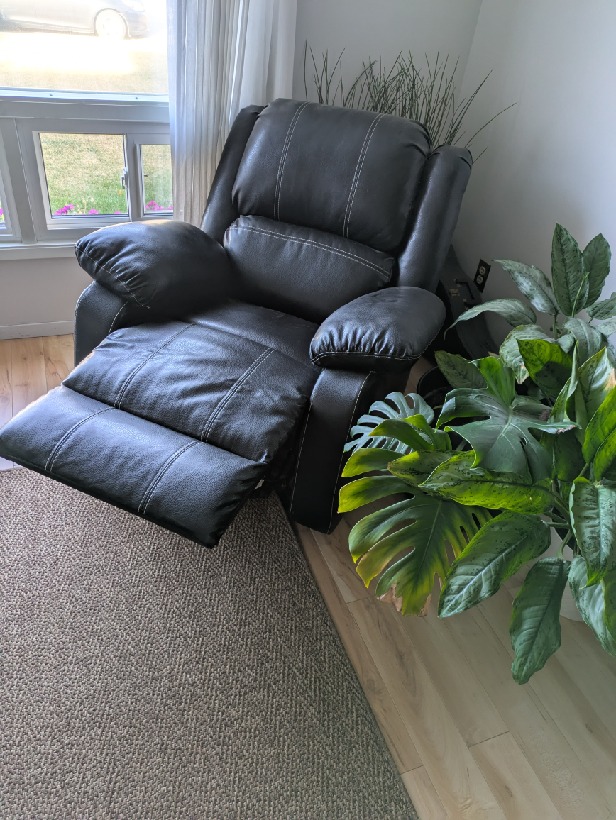 Black Leather Recliner Chair