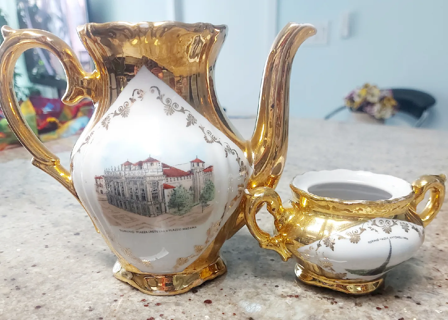 Vintage Torino Italy Teapot & Creamer Set thumbnail