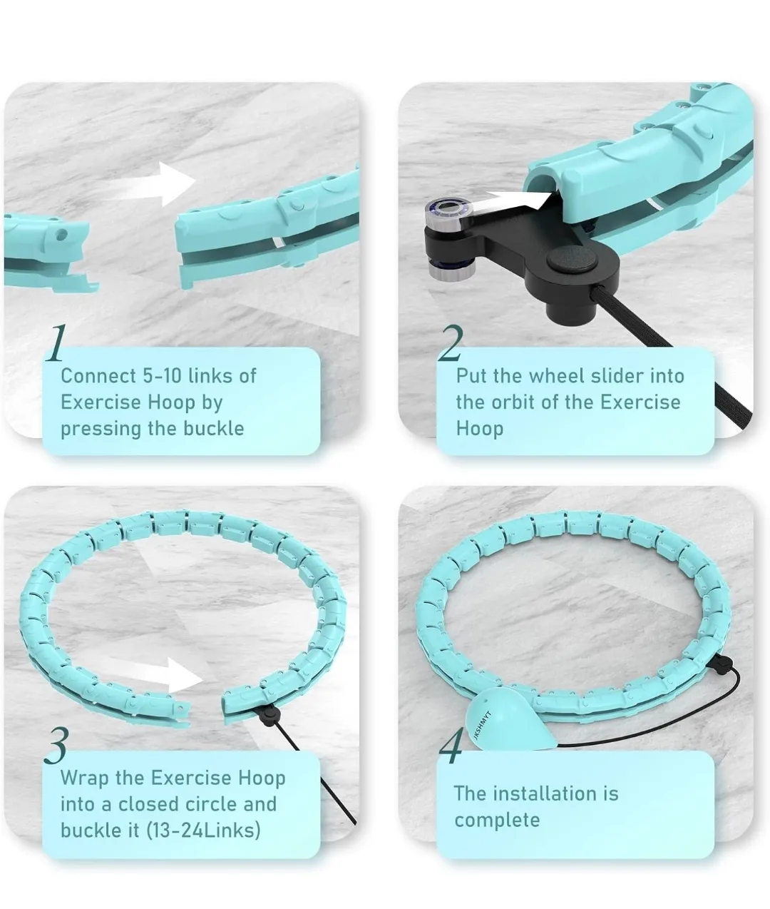 Weighted Hula Hoop - 47 inch, Cyan image indicator(9)