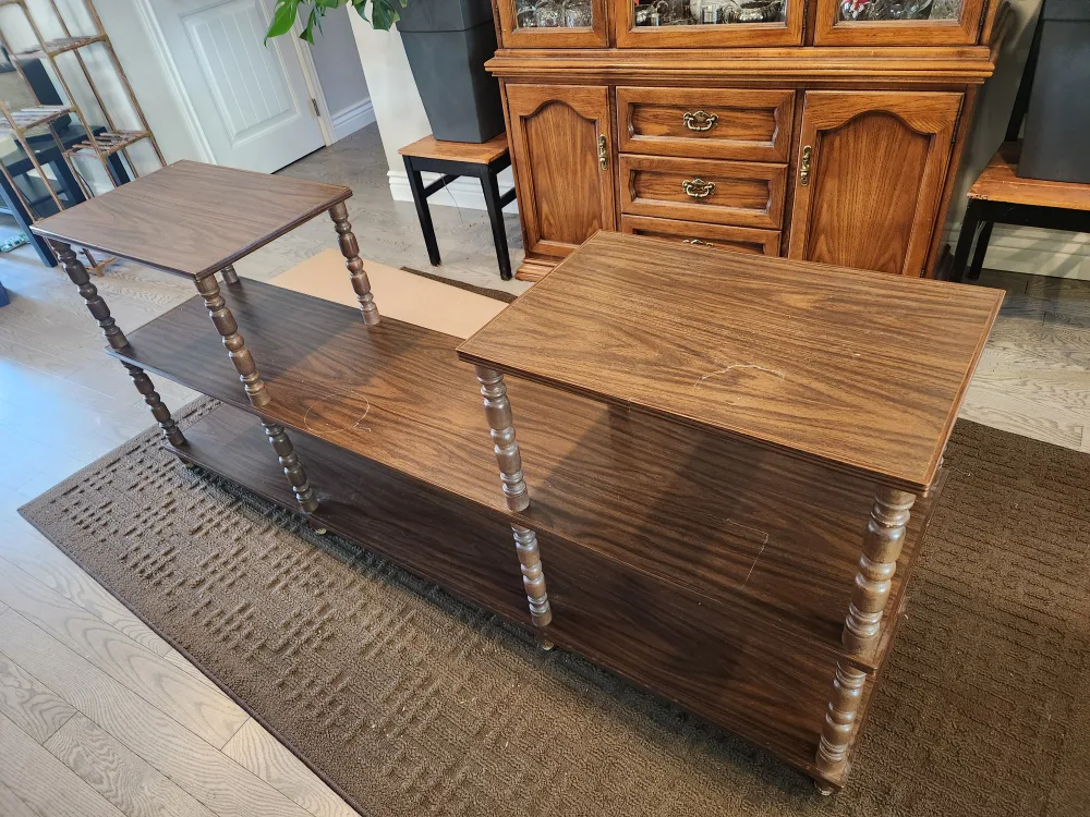 Brown Wooden 3-Tier Shelving Unit