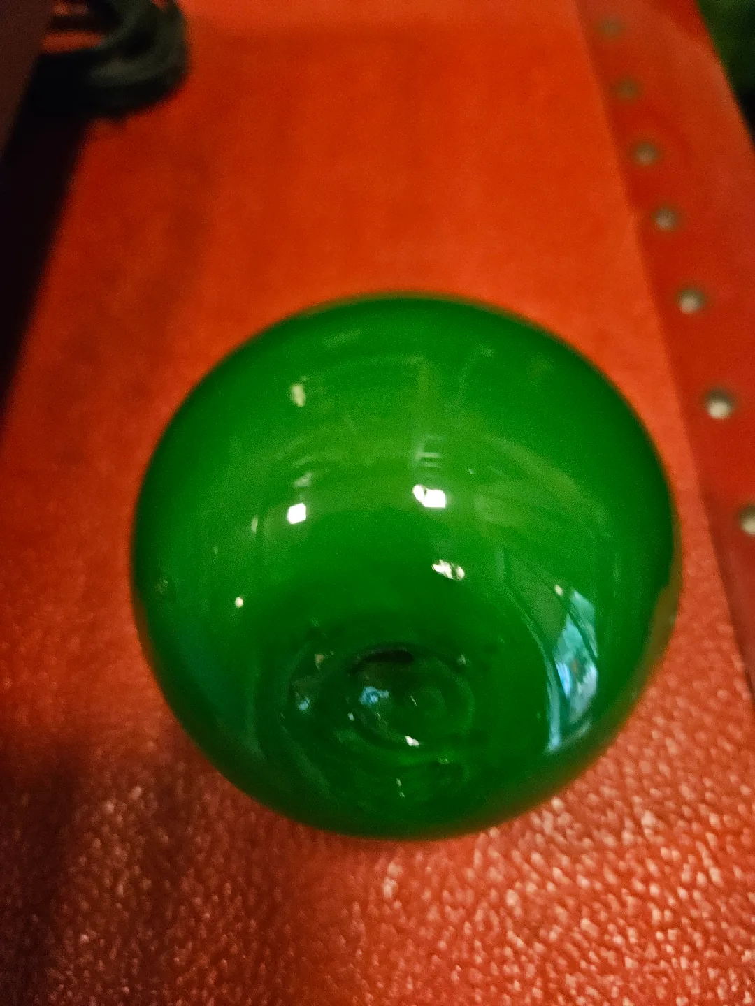 Green Glass Apple Decor Teacher Paperweight or Fun Decor Object image indicator(2)