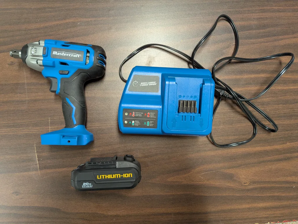 Mastercraft 20V Impact Wrench with Charger and battery thumbnail