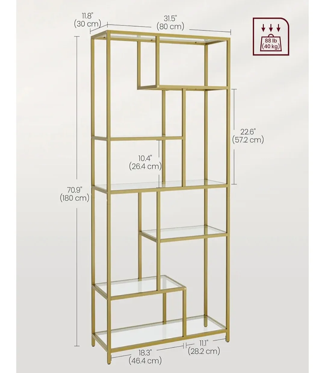 SONGMICS HOME Gold Bookshelf image indicator(4)