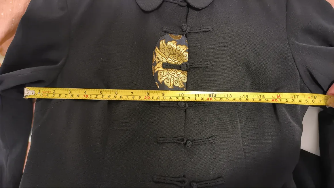 Black Long Coat with Floral Design-Size L image indicator(3)