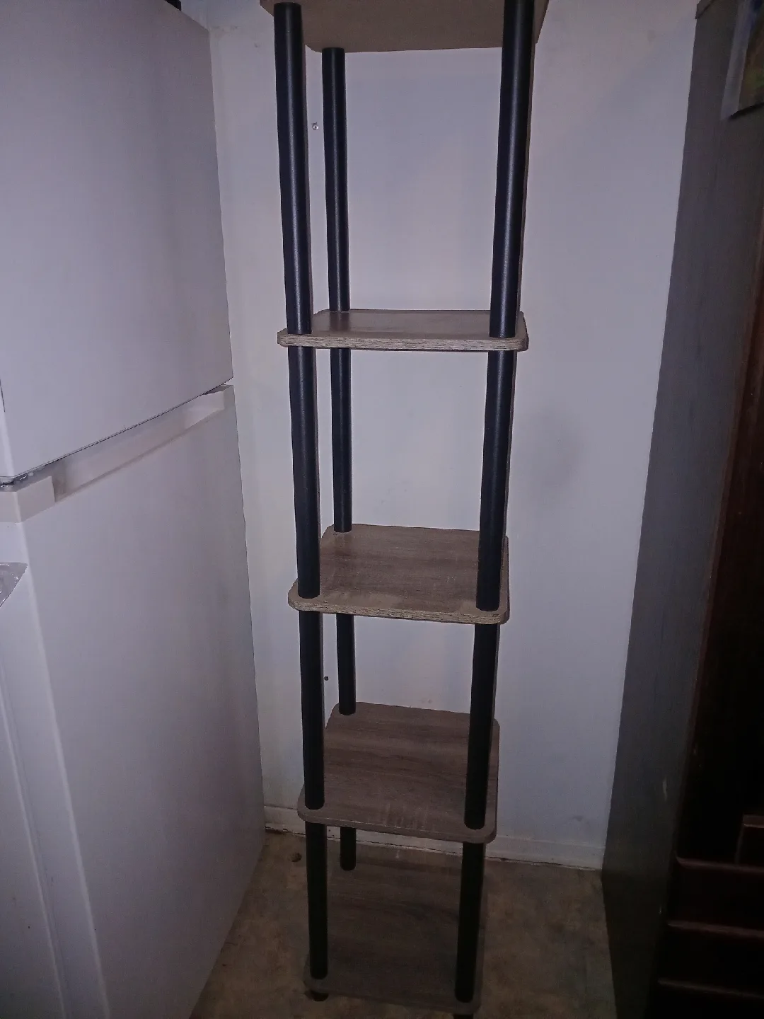 4-Tier Shelf Unit - Wood & Black thumbnail