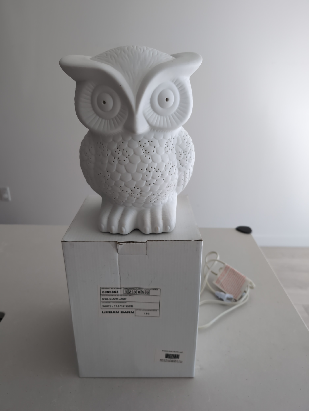Urban Barn Owl Table Lamp - White