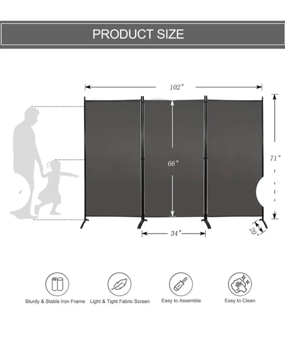 3 panel room divider (New in box) image indicator(2)
