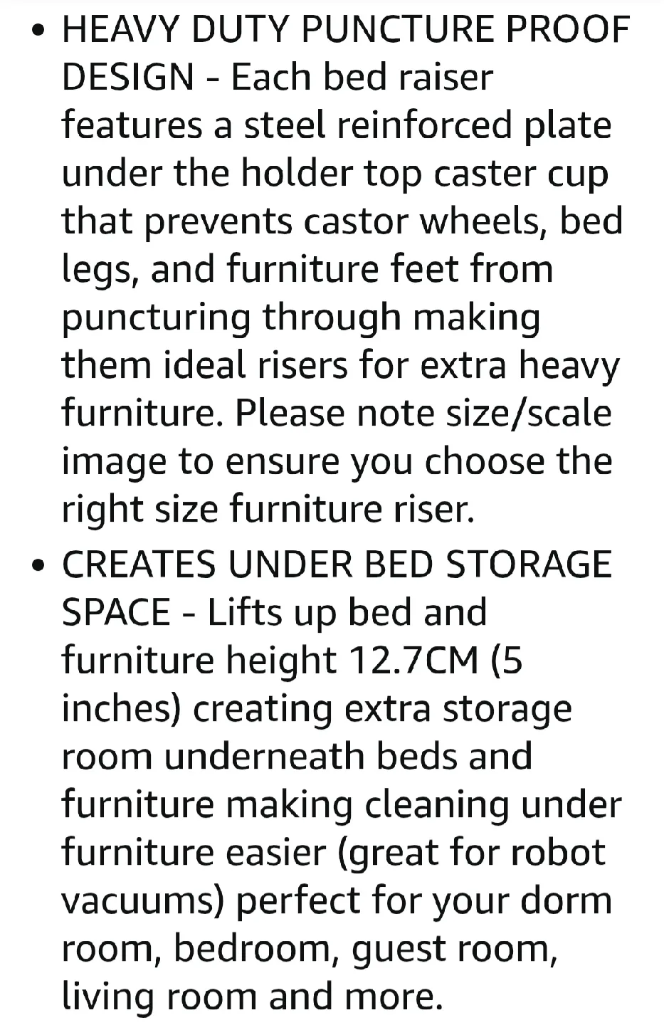 Slipstick 5" Bed Risers/Furniture Raisers - Set of 4 image indicator(9)