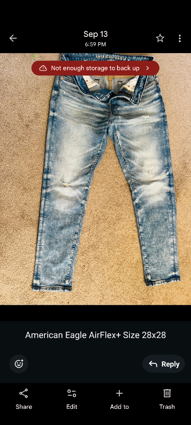 American Eagle AirFlex Jeans, Size 28x28, Black - photo 4