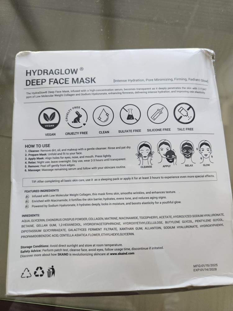 Box of Skaind Hydraglow Deep Face Masks - photo 2