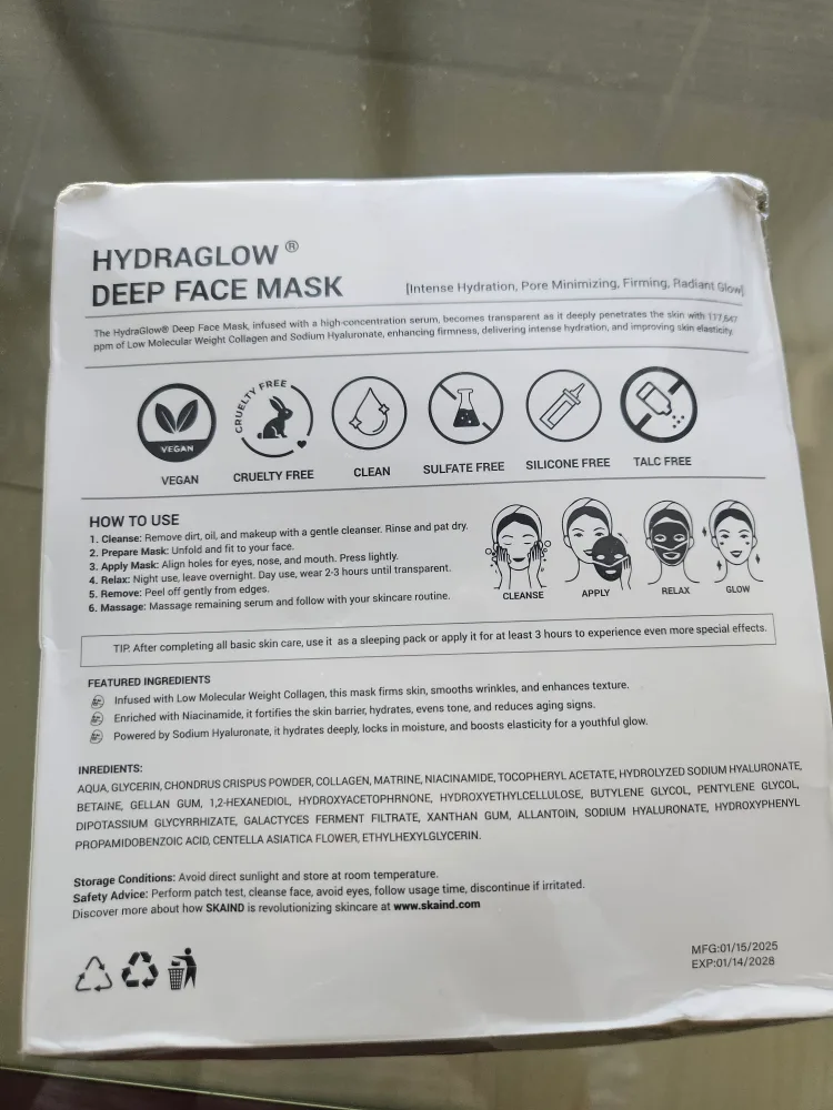 Box of Skaind Hydraglow Deep Face Masks image indicator(2)
