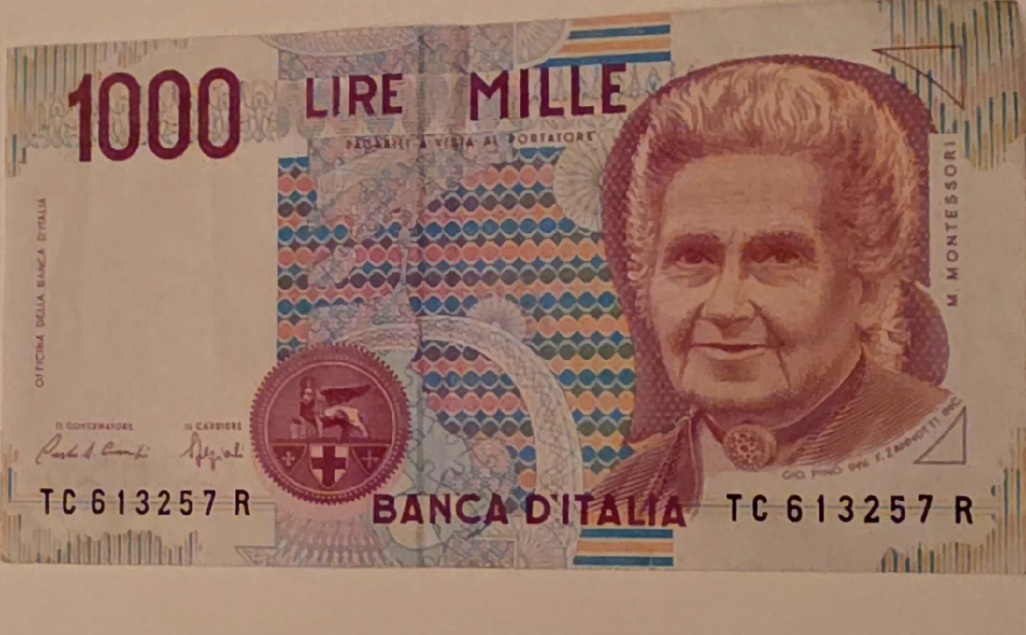 1000 lire note from before 2002 thumbnail