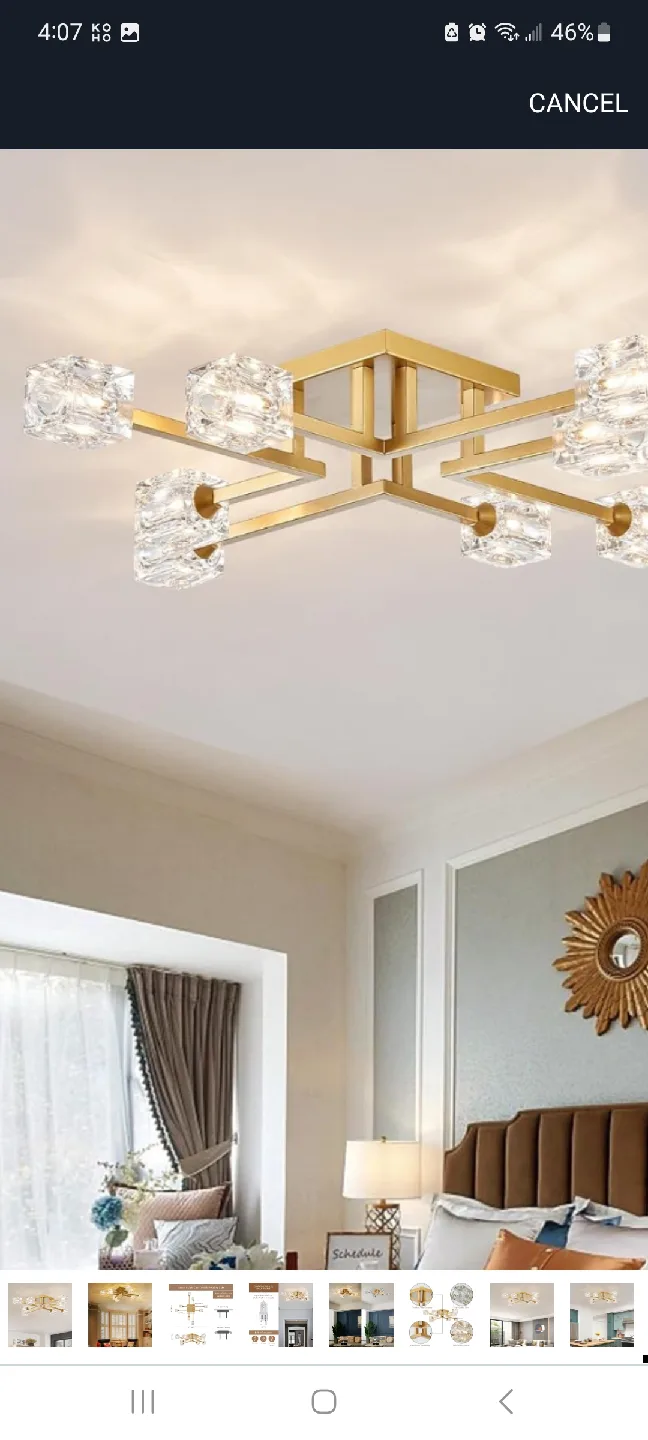 Peskoe Gold Sputnik Chandelier - Modern 8-Light, 32 inch thumbnail