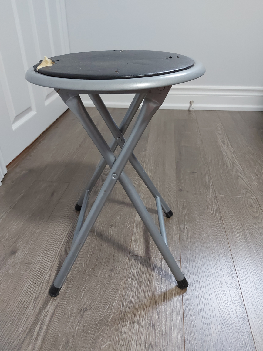 Folding Stool - Silver Frame, Black Seat - photo 2