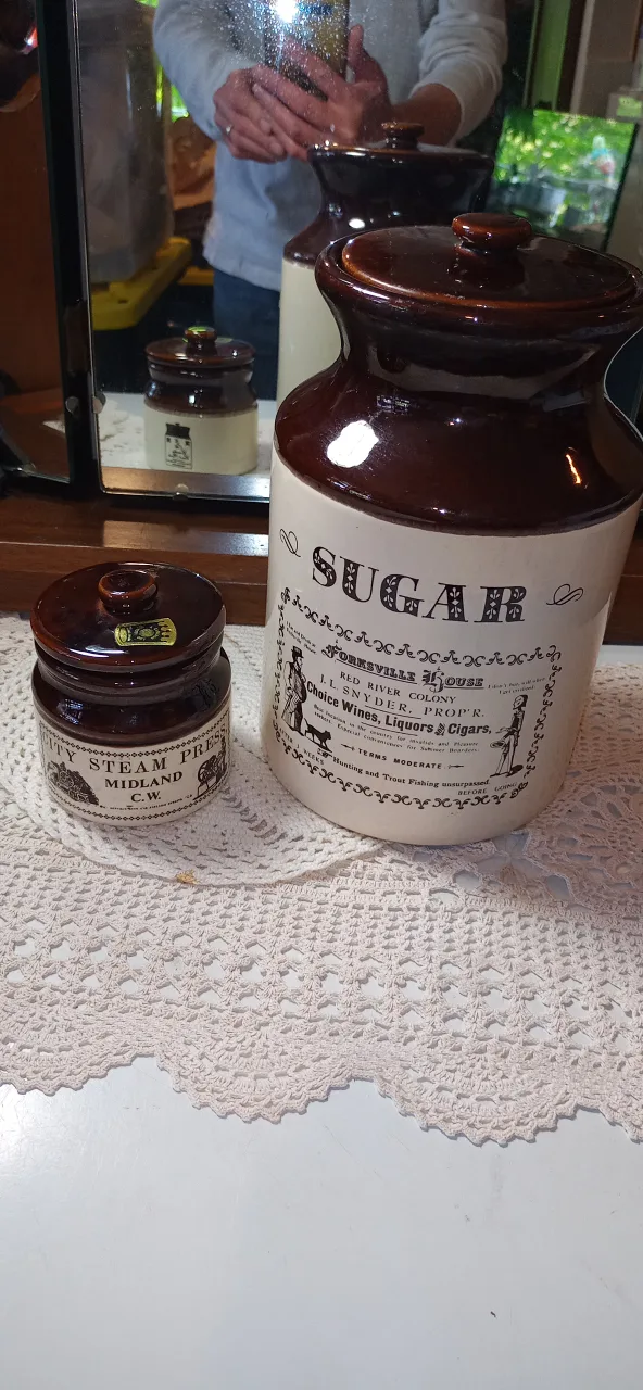 Vintage Sugar Crock & Midland Steam Press Jar thumbnail