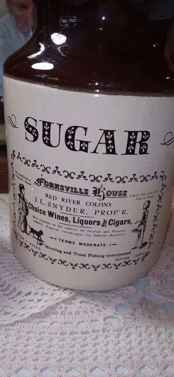 Vintage Sugar Crock & Midland Steam Press Jar image indicator(3)