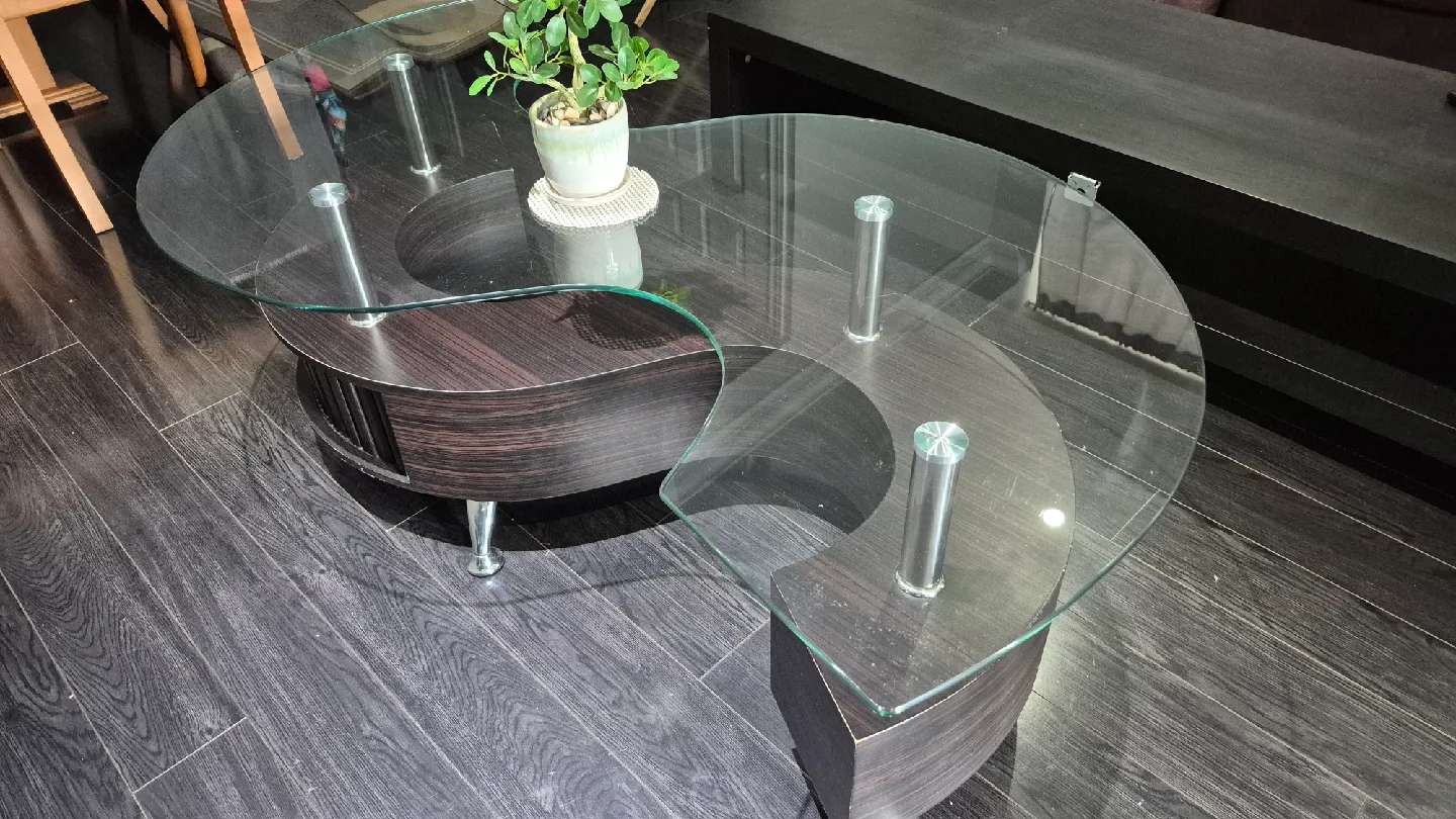 Unique S-Shaped Glass Coffee Table 🥕 image indicator(5)