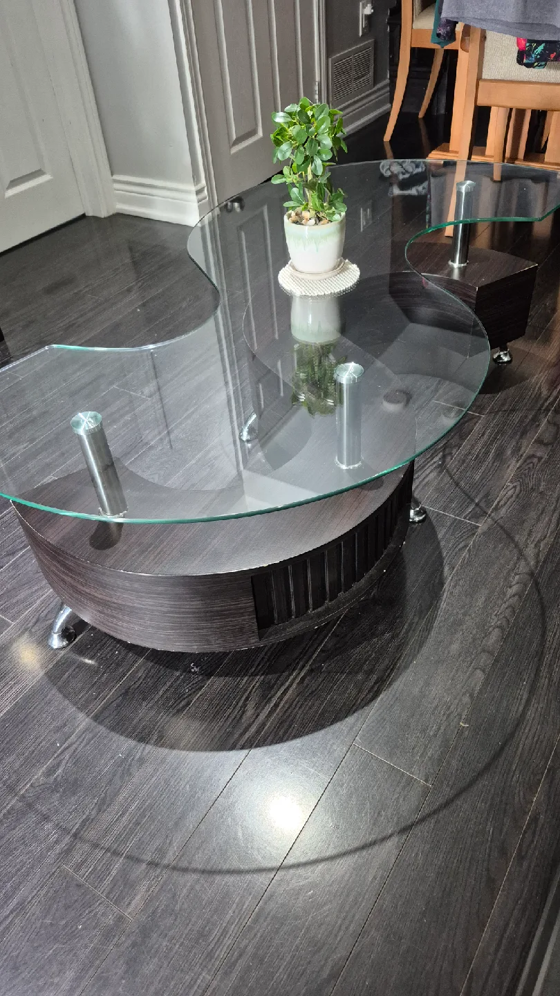 Unique S-Shaped Glass Coffee Table 🥕 image indicator(6)