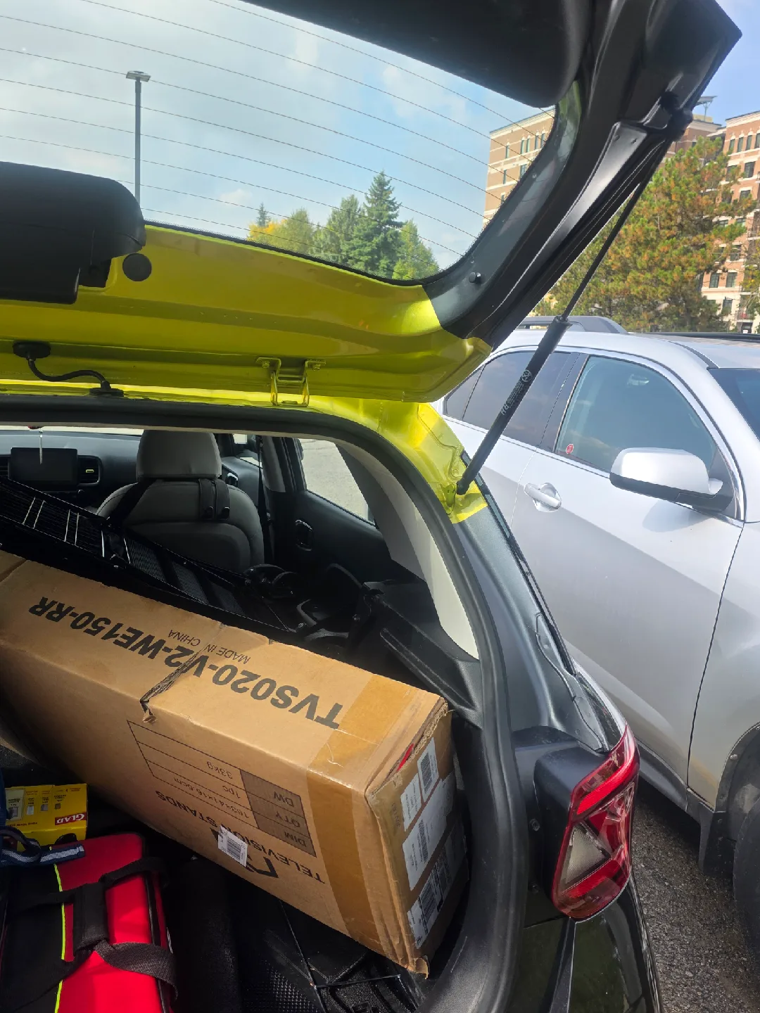 Rolanstar TV Stand w/ Mount & Power Outlet - White image indicator(6)