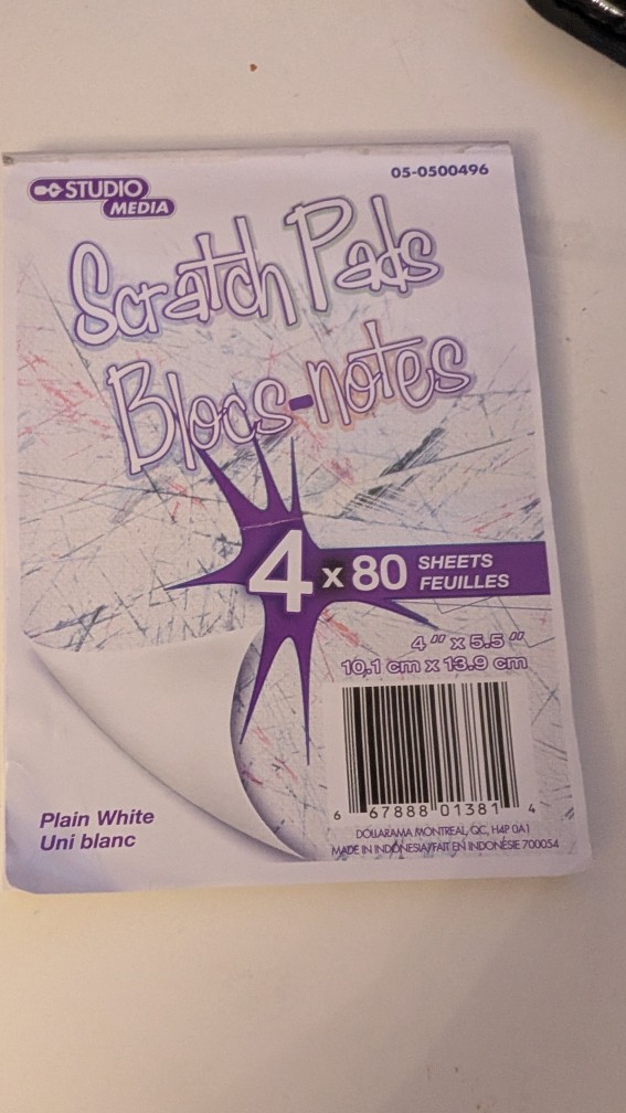 Studio Media Scratch Pads - 4 x 80 Sheets