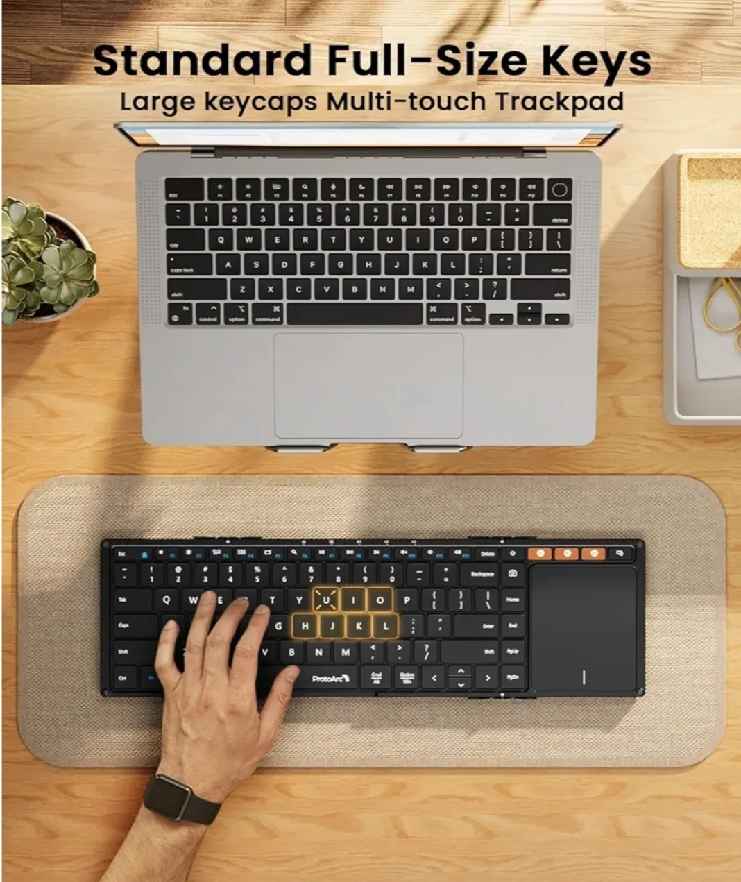 ProtoArc XK01 TP Business Travel Folding Wireless Keyboard image indicator(4)