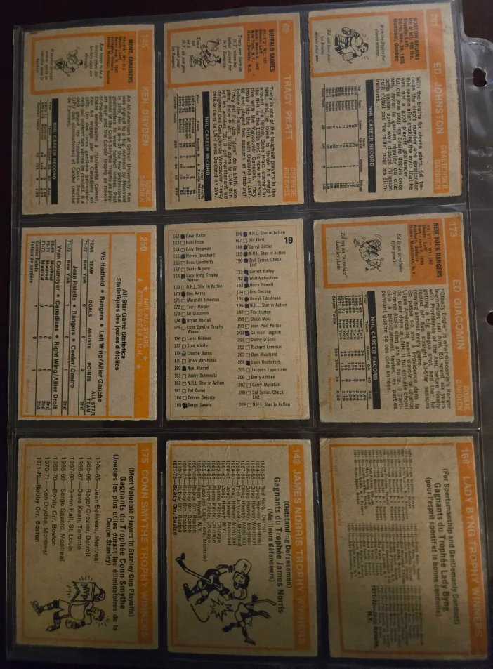 Vintage 72/73 OPC.Hockey Cards - Dryden second year. image indicator(6)