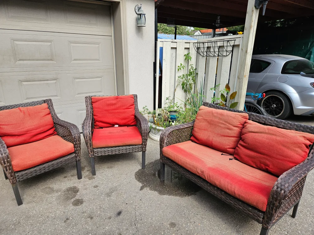 Wicker Patio Set - Loveseat & Chairs image indicator(2)