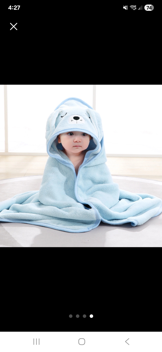 Light Blue Hooded Baby Towel