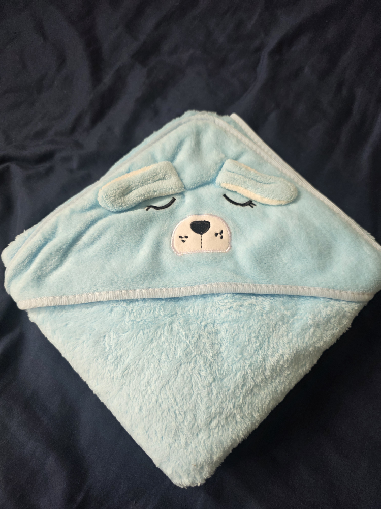 Light Blue Hooded Baby Towel - photo 2