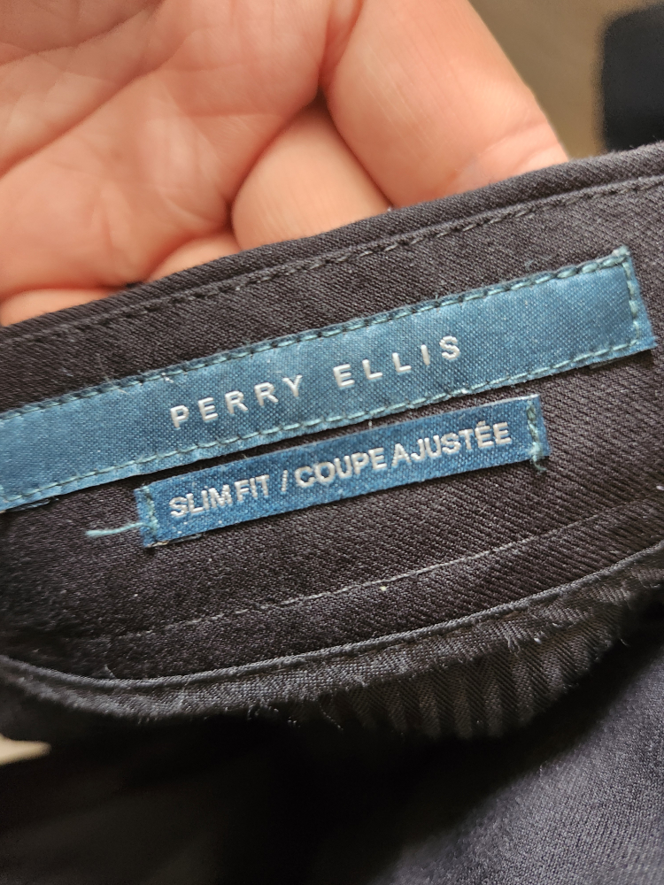 Perry Ellis Slim Fit Black Dress Pants 34x32 - photo 3