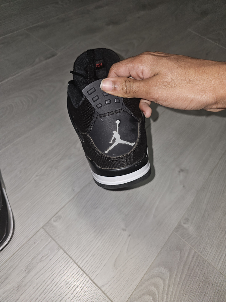 Air Jordan 4 Black Canvas, US Size 12 - photo 3