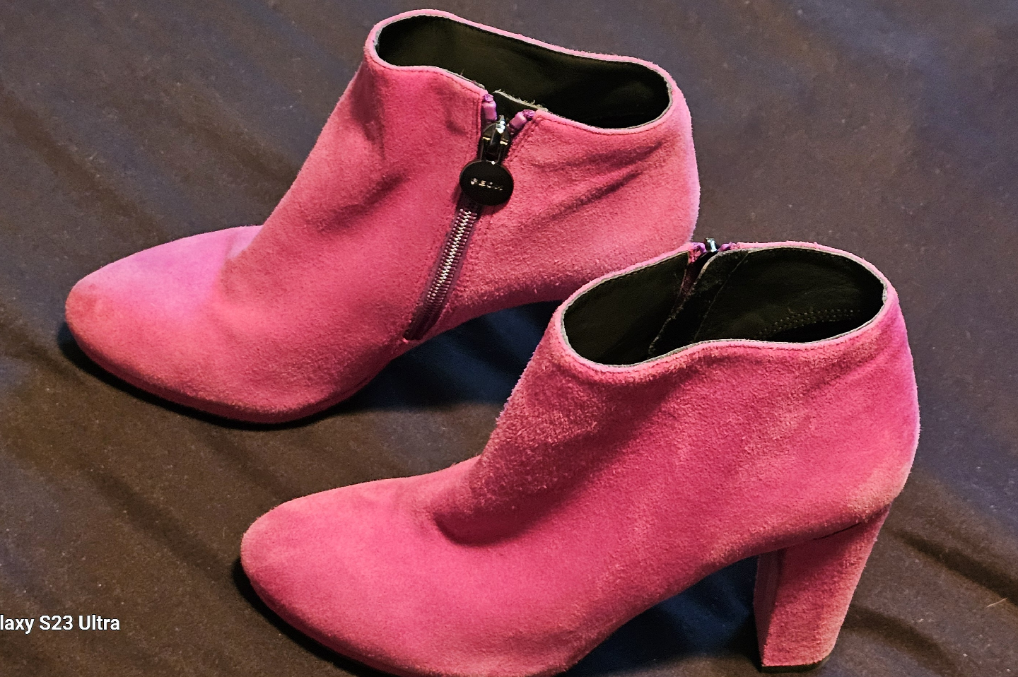 Geox Fuchsia Suede Ankle Boots - Size 9 - photo 3