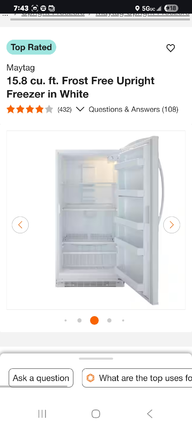 MAYTAG FREEZER EXCELLENT CONDITION AND VERY CLEAN - photo 3