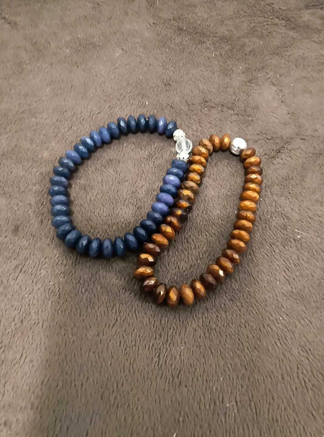Beaded Bracelets - Blue & Brown thumbnail