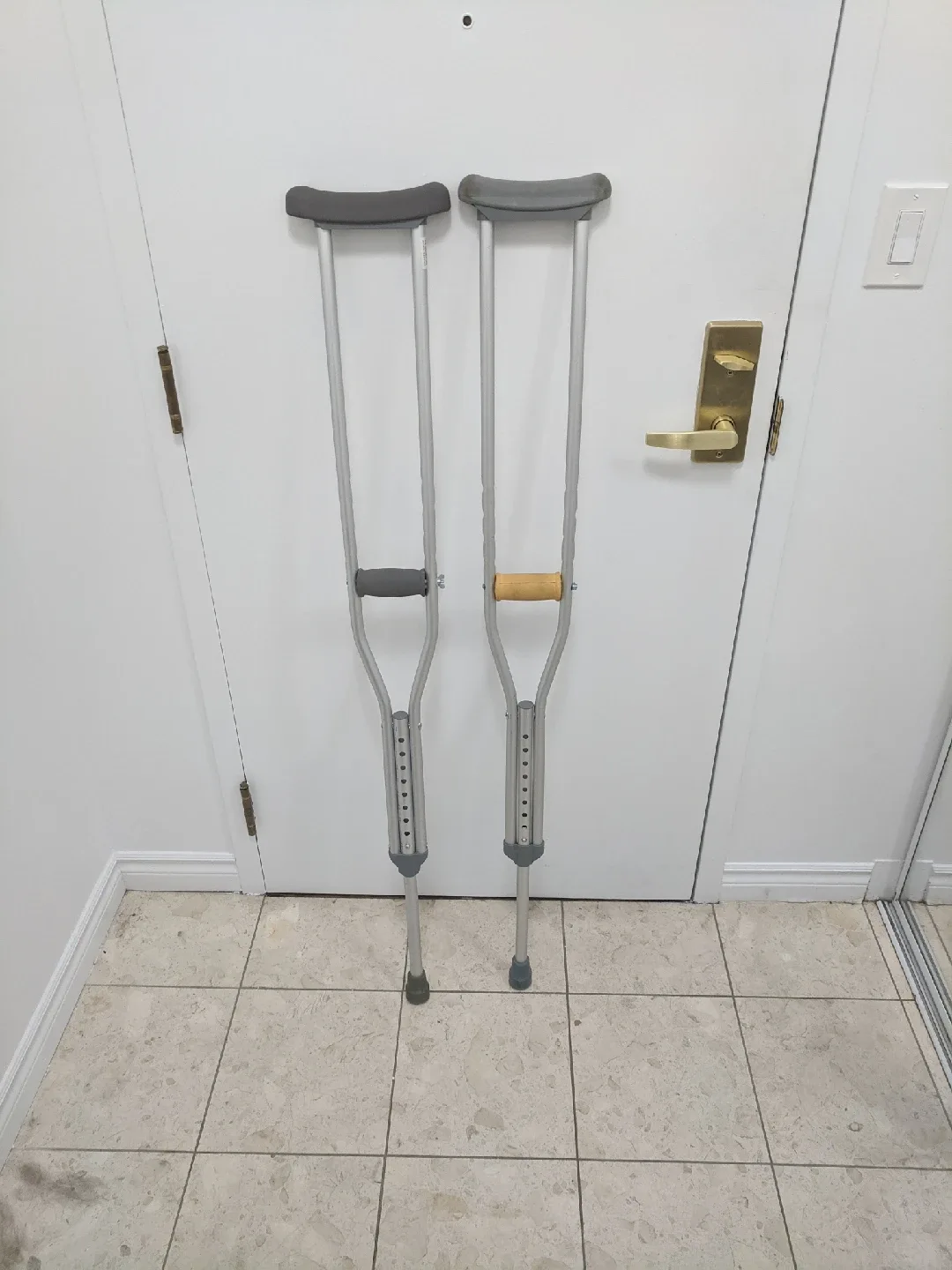 Adjustable Aluminum Crutches - Pair thumbnail
