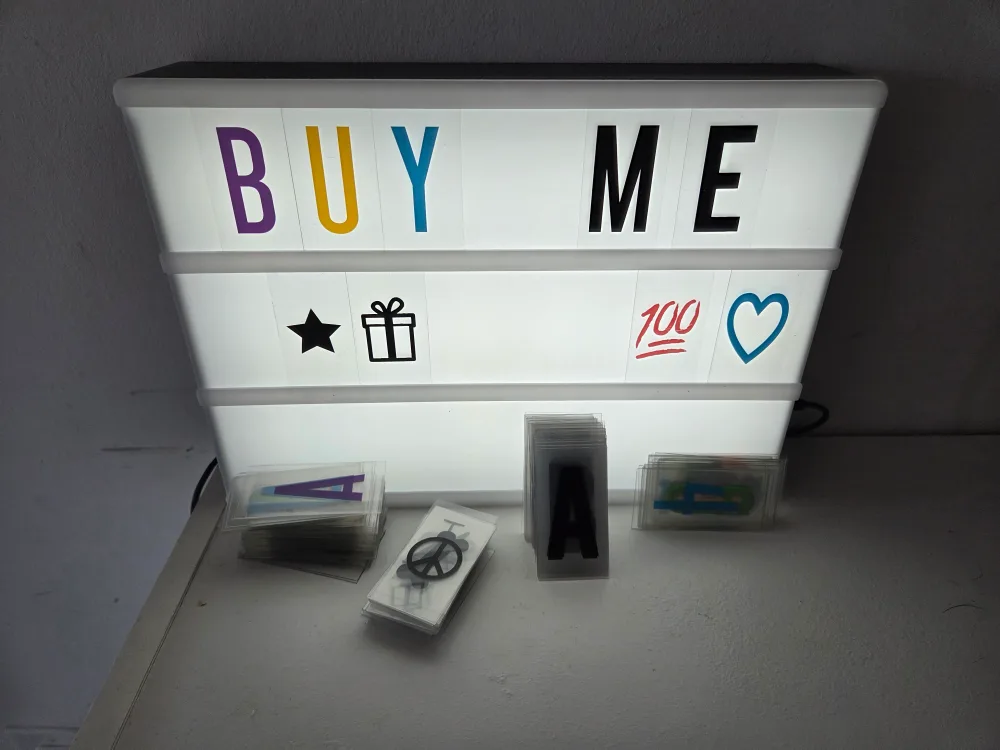 Cinema Lightbox Lamp (with Letters & Symbols) thumbnail