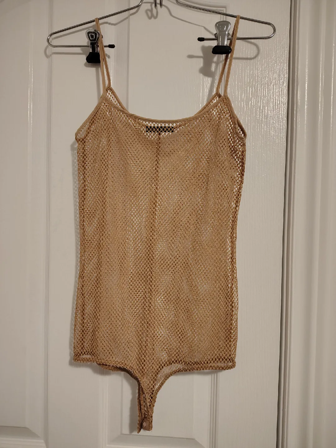 Zara Woman Beige Mesh Bodysuit thumbnail