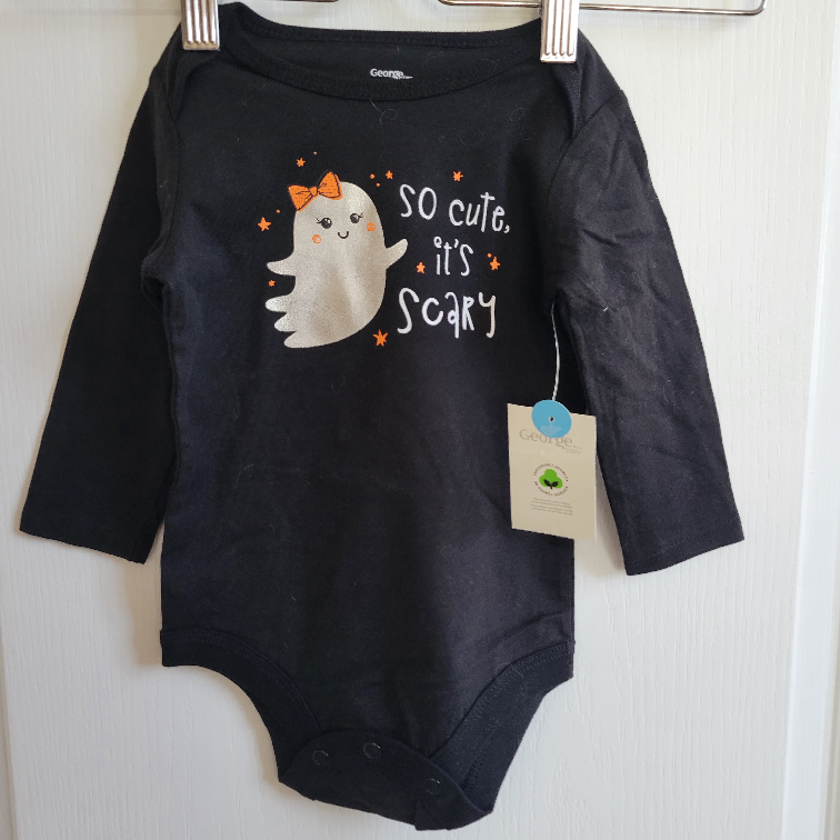 George Baby Black Onesie (6-12M)