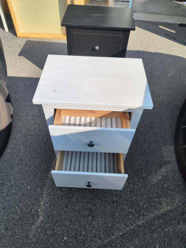 White Nightstand with Drawers - photo 2