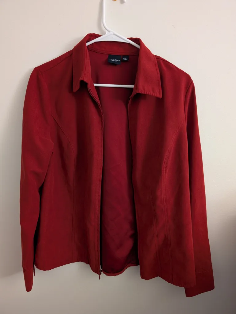 Sonoma Life+Style Red Shirt Jacket Jumper - Size M thumbnail
