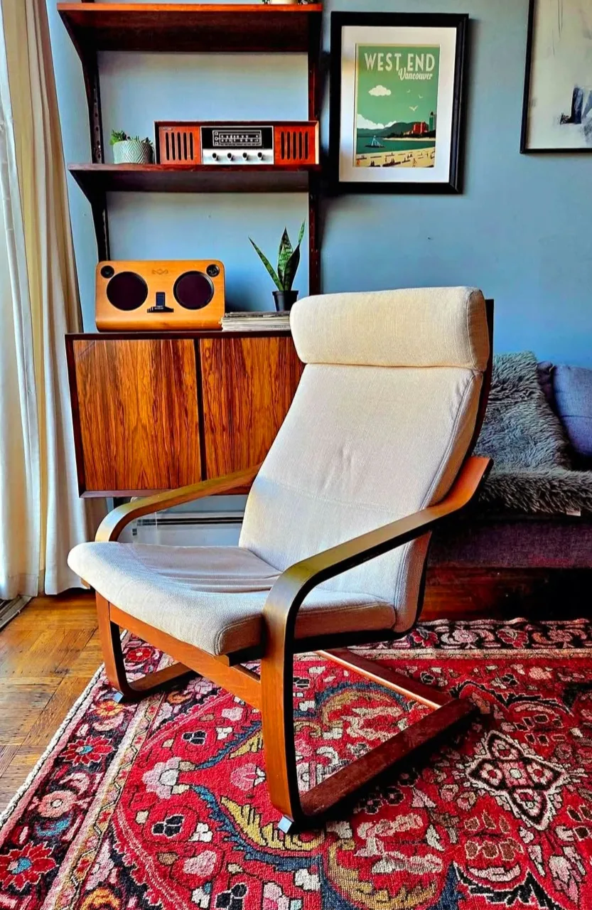 Single Solid Wood Bentwood Beige Accent Chair thumbnail