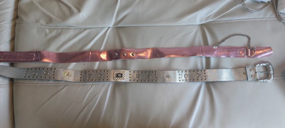 Two Belts: Pink & Silver thumbnail